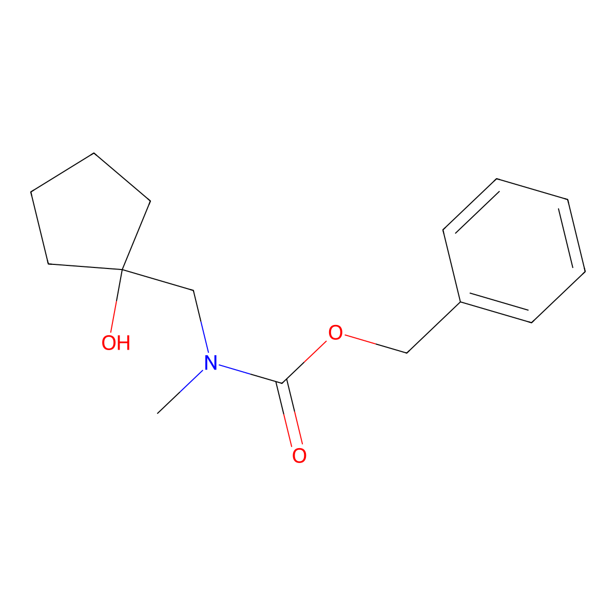 benzyl N-[(1-hydroxycyclopentyl)methyl]-N-methylcarbamate molecular structure, CAS 1595558-17-0