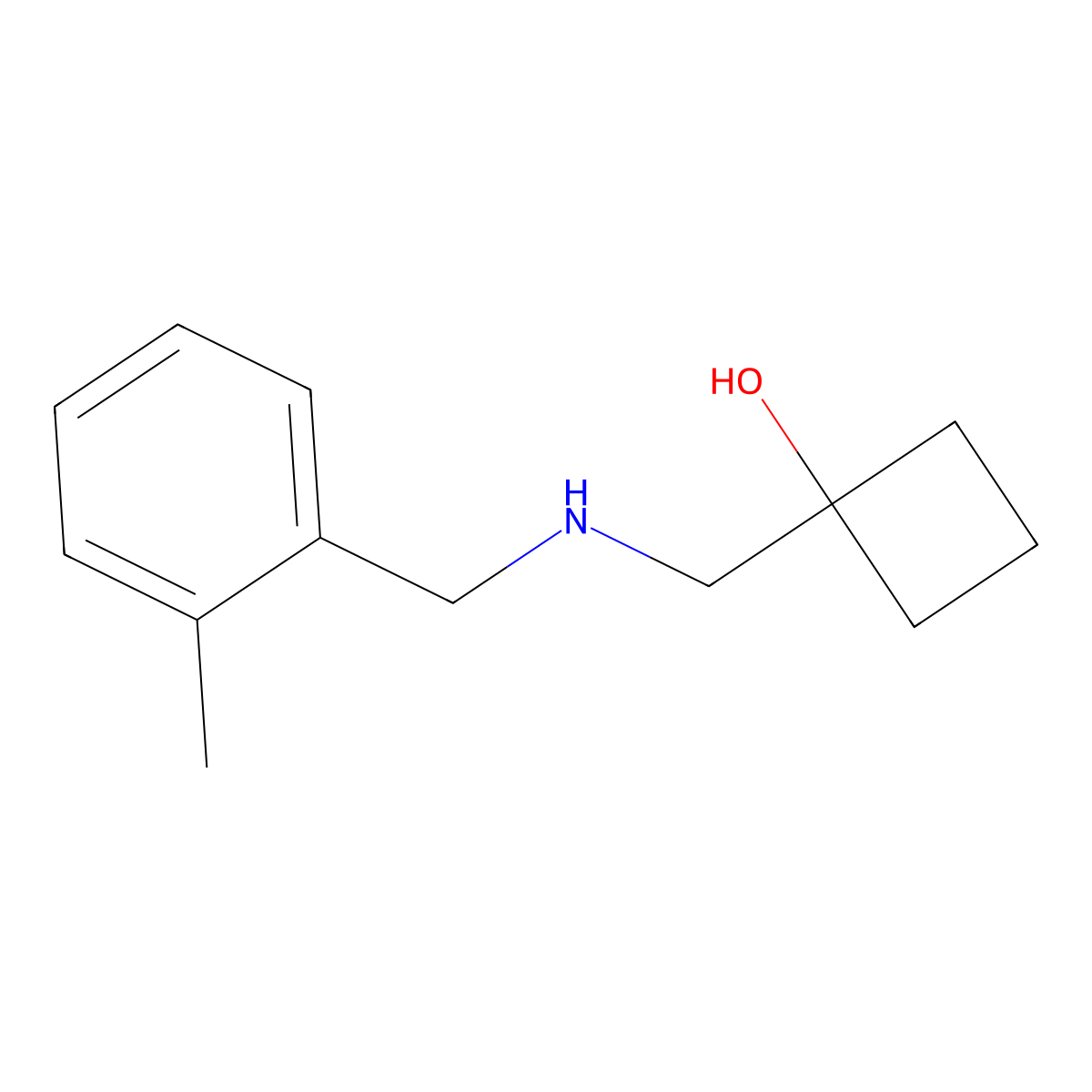 1-({[(2-Methylphenyl)methyl]amino}methyl)cyclobutan-1-ol molecular structure, CAS 1595568-14-1