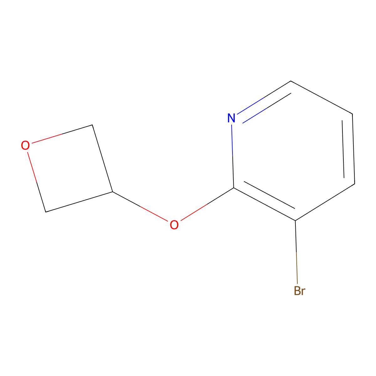 3-Bromo-2-(oxetan-3-yloxy)pyridine molecular structure, CAS 1595571-05-3