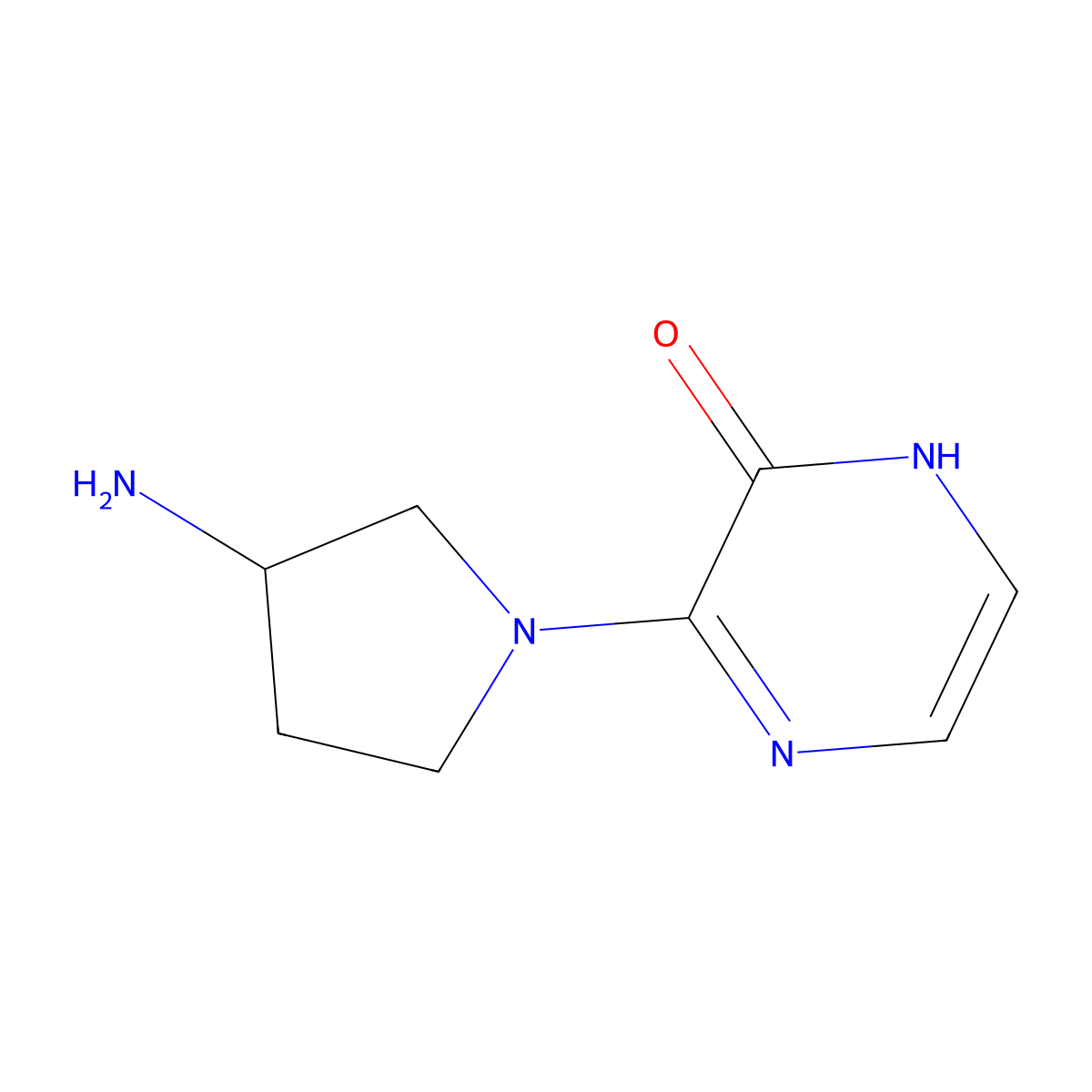 3-(3-aminopyrrolidin-1-yl)pyrazin-2(1H)-one molecular structure, CAS 1595578-16-7
