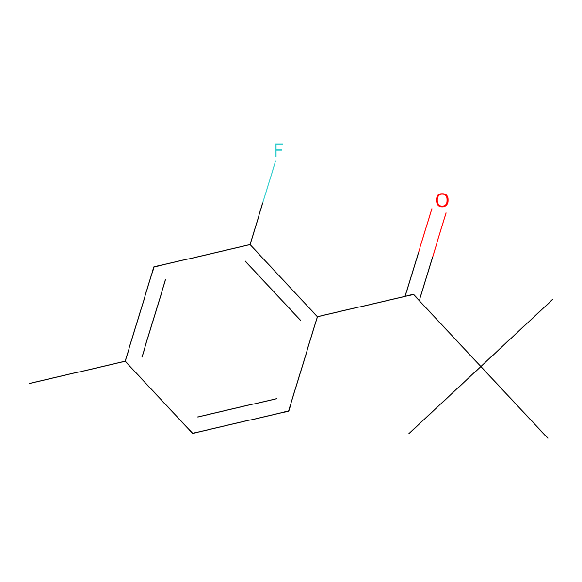 1-(2-Fluoro-4-methylphenyl)-2,2-dimethyl-1-propanone molecular structure, CAS 1595582-73-2