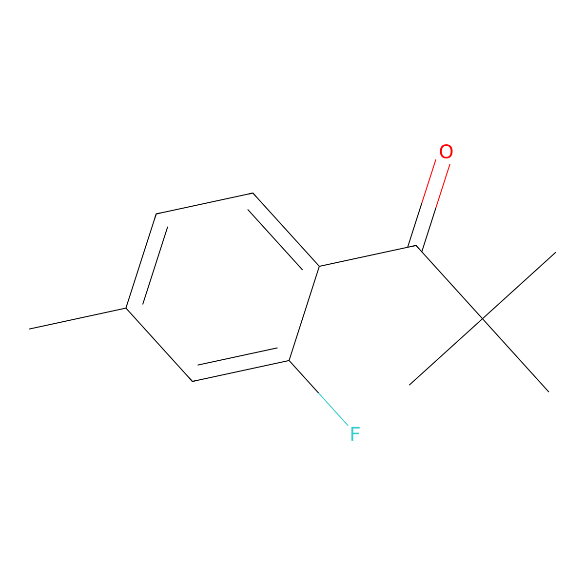 1-(2-Fluoro-4-methylphenyl)-2,2-dimethyl-1-propanone molecular structure, CAS 1595582-73-2