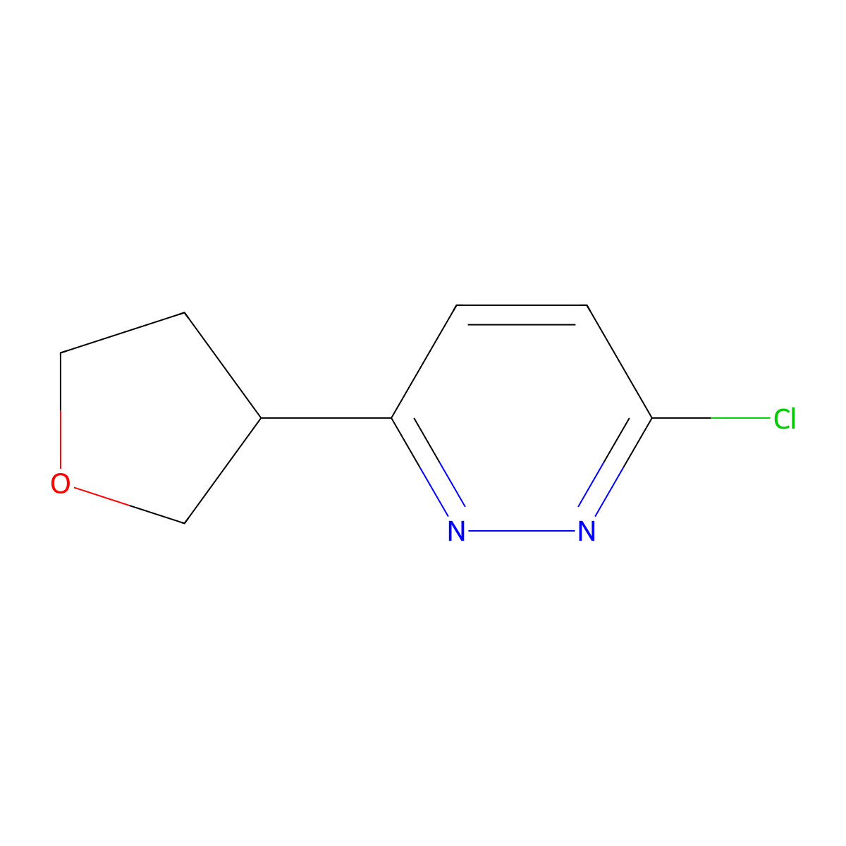 3-Chloro-6-(tetrahydrofuran-3-yl)pyridazine molecular structure, CAS 1595584-38-5
