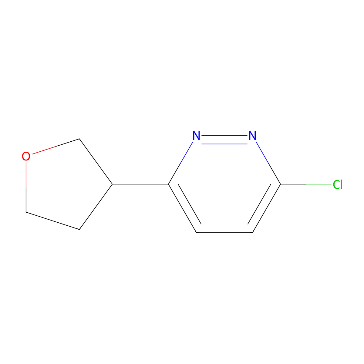 3-Chloro-6-(tetrahydrofuran-3-yl)pyridazine molecular structure, CAS 1595584-38-5