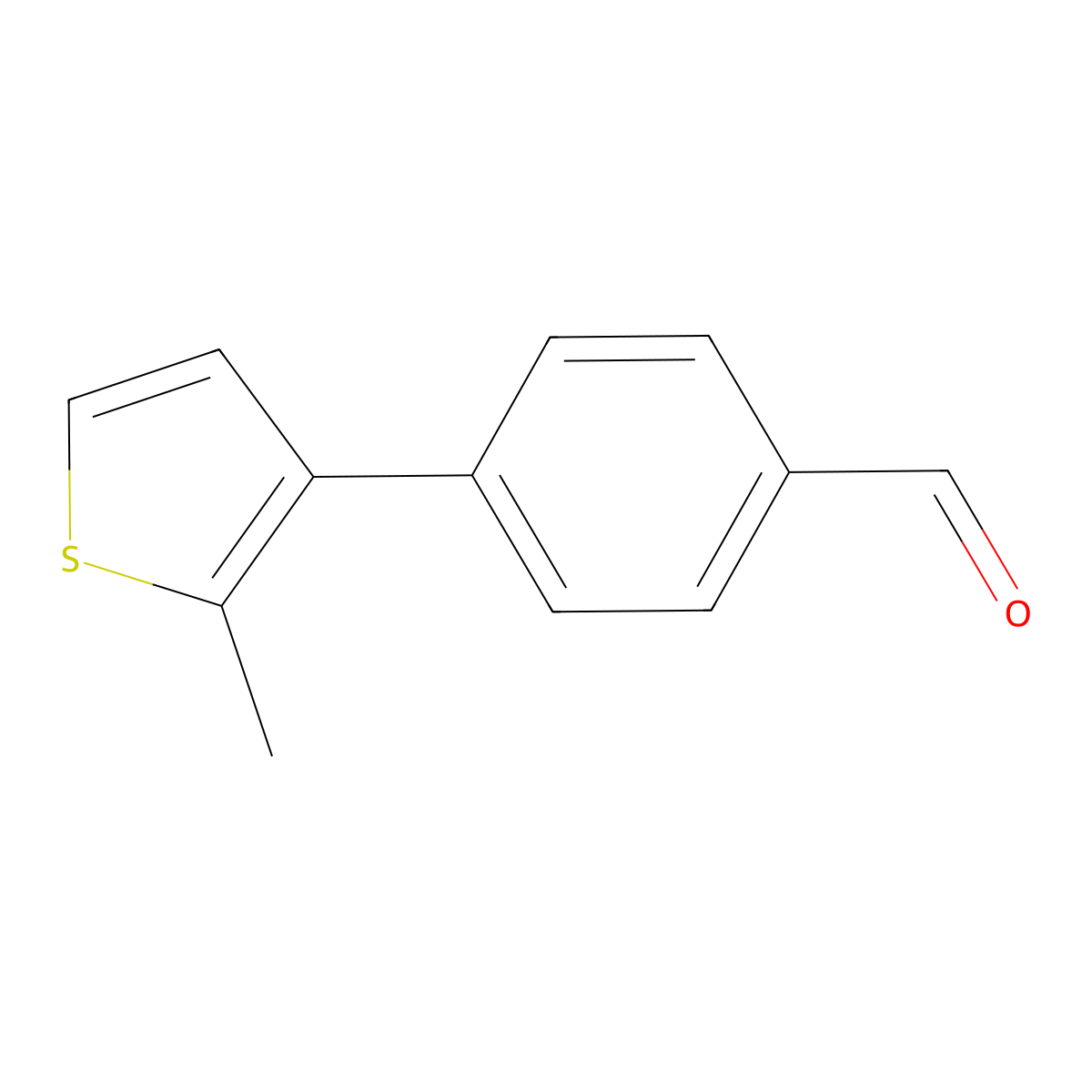 4-(2-Methylthiophen-3-yl)benzaldehyde molecular structure, CAS 1595586-04-1