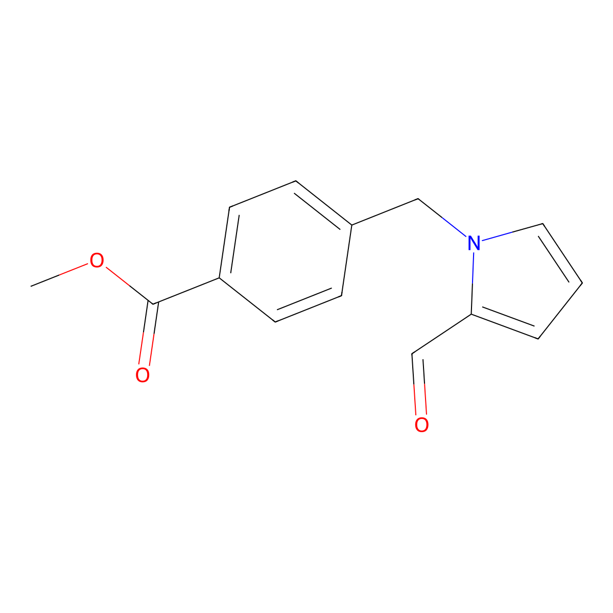 methyl 4-[(2-formyl-1H-pyrrol-1-yl)methyl]benzoate molecular structure, CAS 159559-00-9