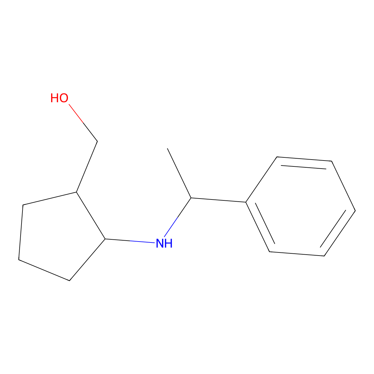 Cyclopentanemethanol, 2-[(1-phenylethyl)amino]- molecular structure, CAS 1595604-52-6