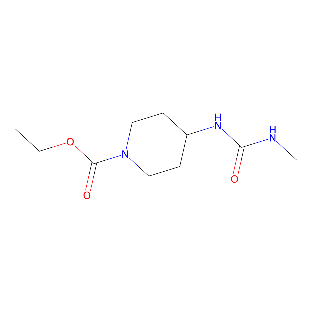 Ethyl 4-[(methylcarbamoyl)amino]piperidine-1-carboxylate molecular structure, CAS 1595604-55-9