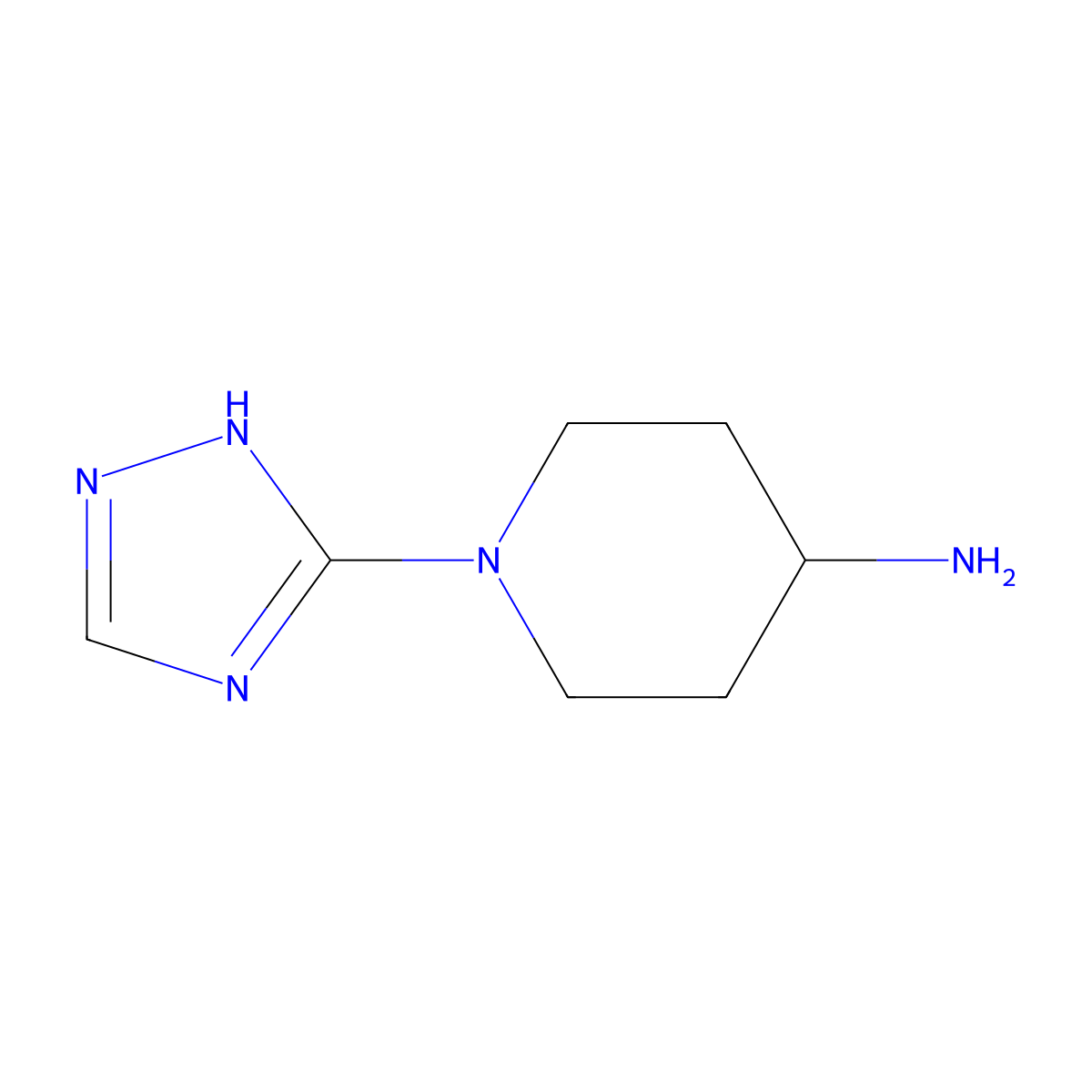 1-(1H-1,2,4-triazol-5-yl)piperidin-4-amine molecular structure, CAS 1595608-83-5
