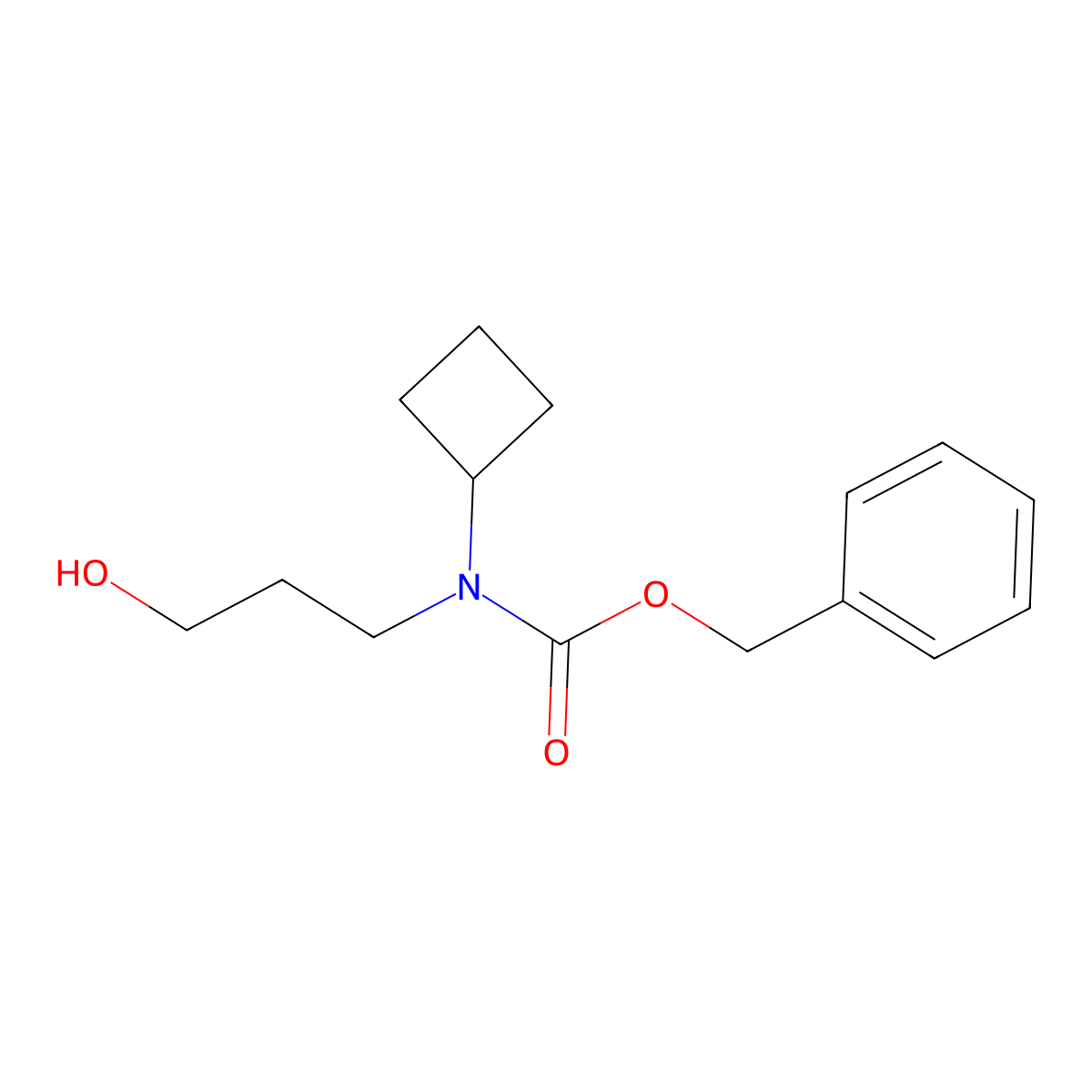 benzyl N-cyclobutyl-N-(3-hydroxypropyl)carbamate molecular structure, CAS 1595622-68-6