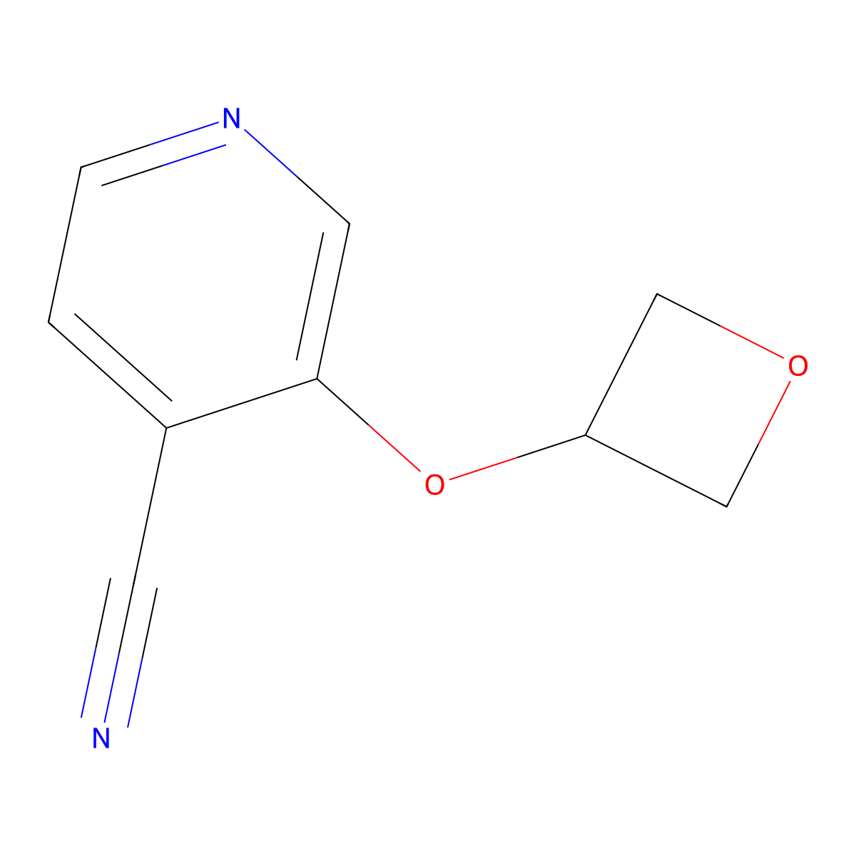 3-(Oxetan-3-yloxy)pyridine-4-carbonitrile molecular structure, CAS 1595629-06-3