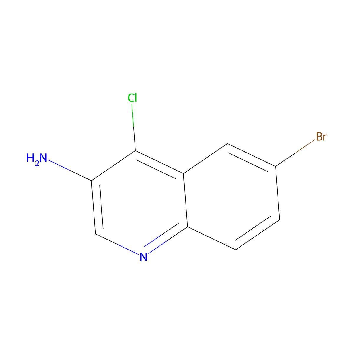 6-Bromo-4-chloroquinolin-3-amine molecular structure, CAS 1595632-07-7