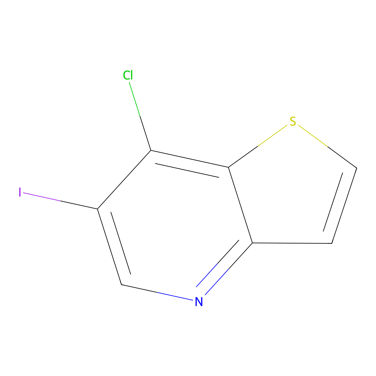 7-Chloro-6-iodothieno[3,2-b]pyridine molecular structure, CAS 1595635-51-0