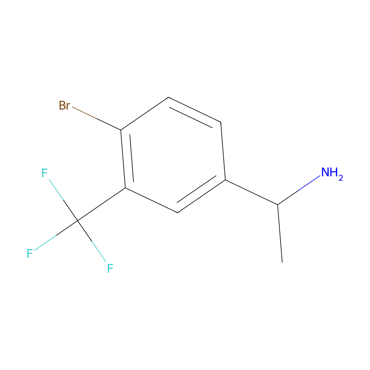 1-[4-Bromo-3-(trifluoromethyl)phenyl]ethan-1-amine molecular structure, CAS 1595654-57-1
