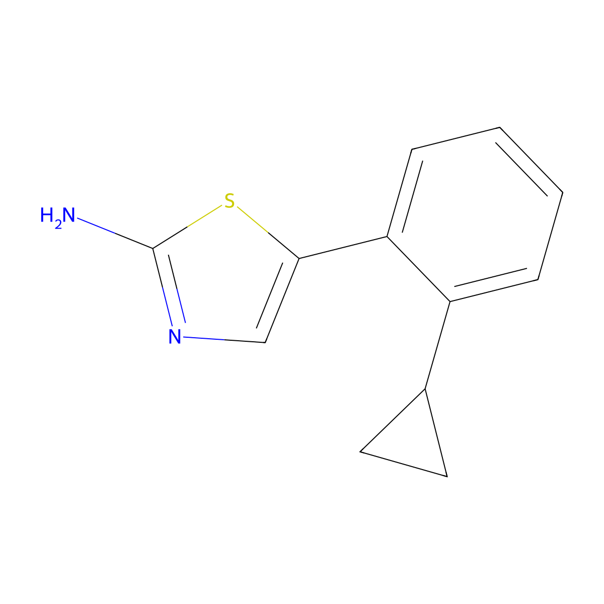 5-(2-Cyclopropylphenyl)thiazol-2-amine molecular structure, CAS 1595660-67-5