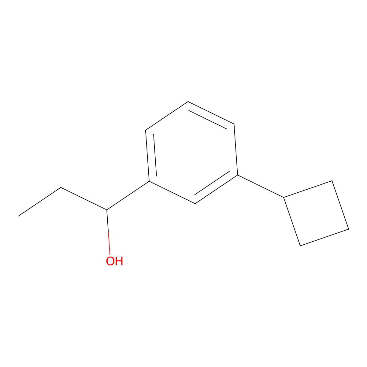 3-Cyclobutyl-alpha-ethylbenZenemethanol molecular structure, CAS 1595665-33-0