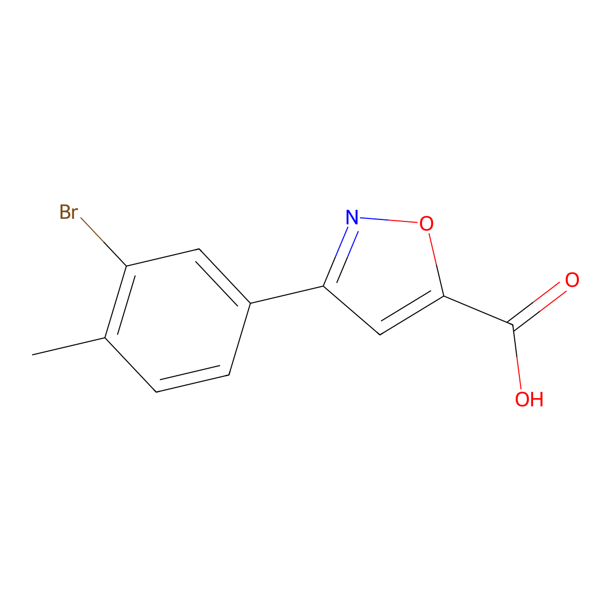 3-(3-Bromo-4-methylphenyl)-1,2-oxazole-5-carboxylic acid molecular structure, CAS 1595703-91-5