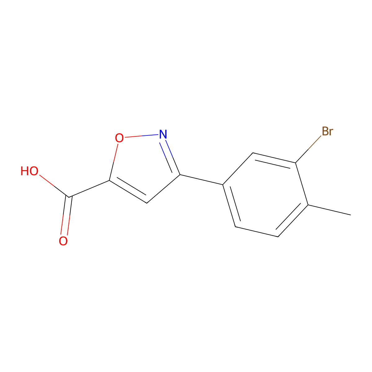 3-(3-Bromo-4-methylphenyl)-1,2-oxazole-5-carboxylic acid molecular structure, CAS 1595703-91-5
