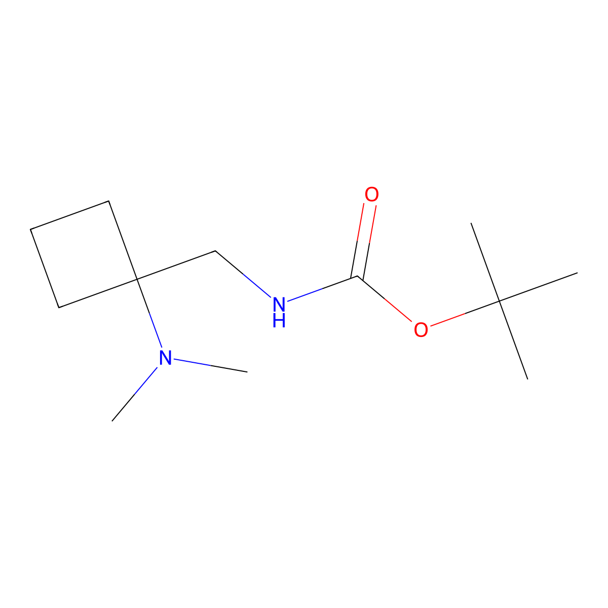 tert-butyl N-{[1-(dimethylamino)cyclobutyl]methyl}carbamate molecular structure, CAS 1595710-47-6