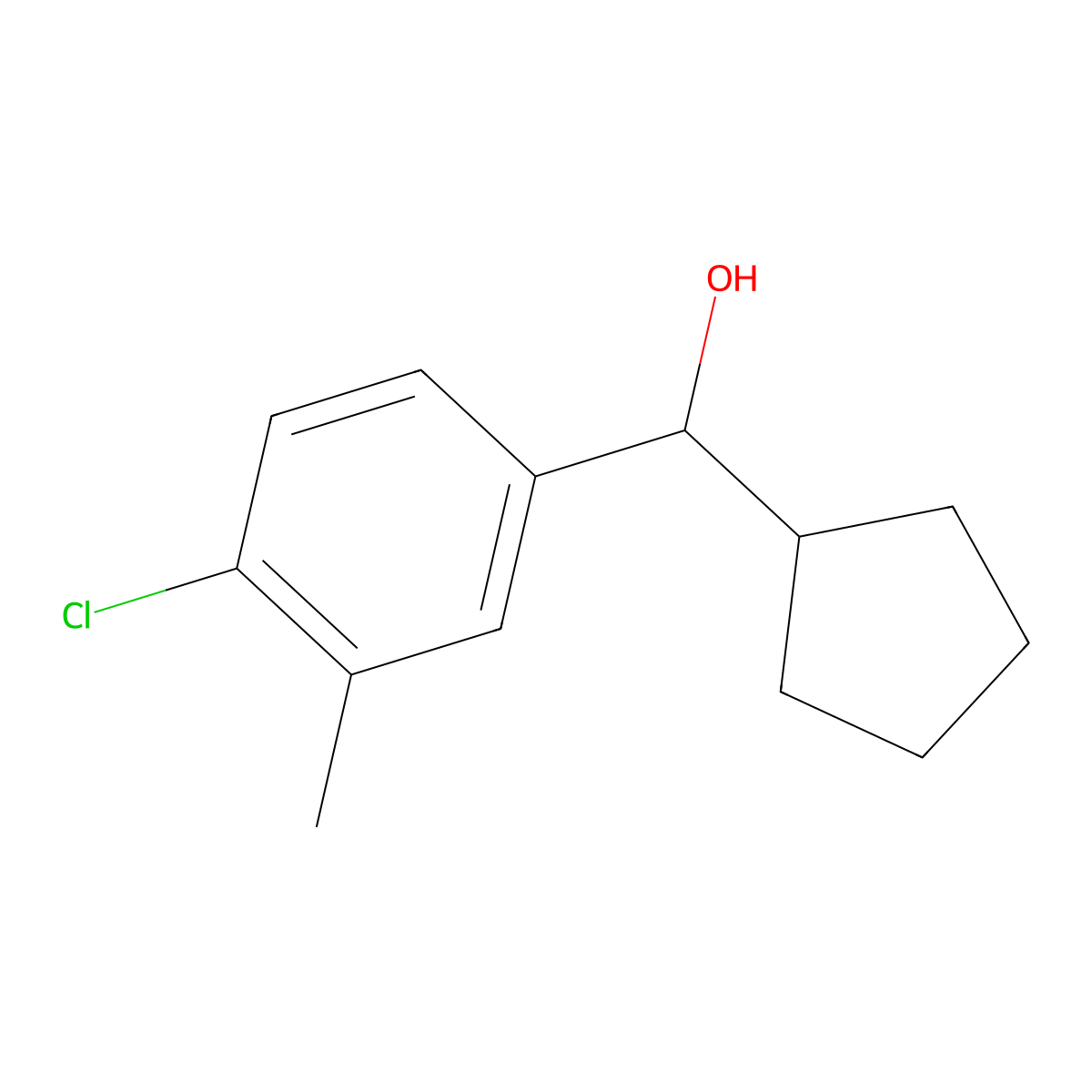 4-Chloro-alpha-cyclopentyl-3-methylbenZenemethanol molecular structure, CAS 1595711-59-3