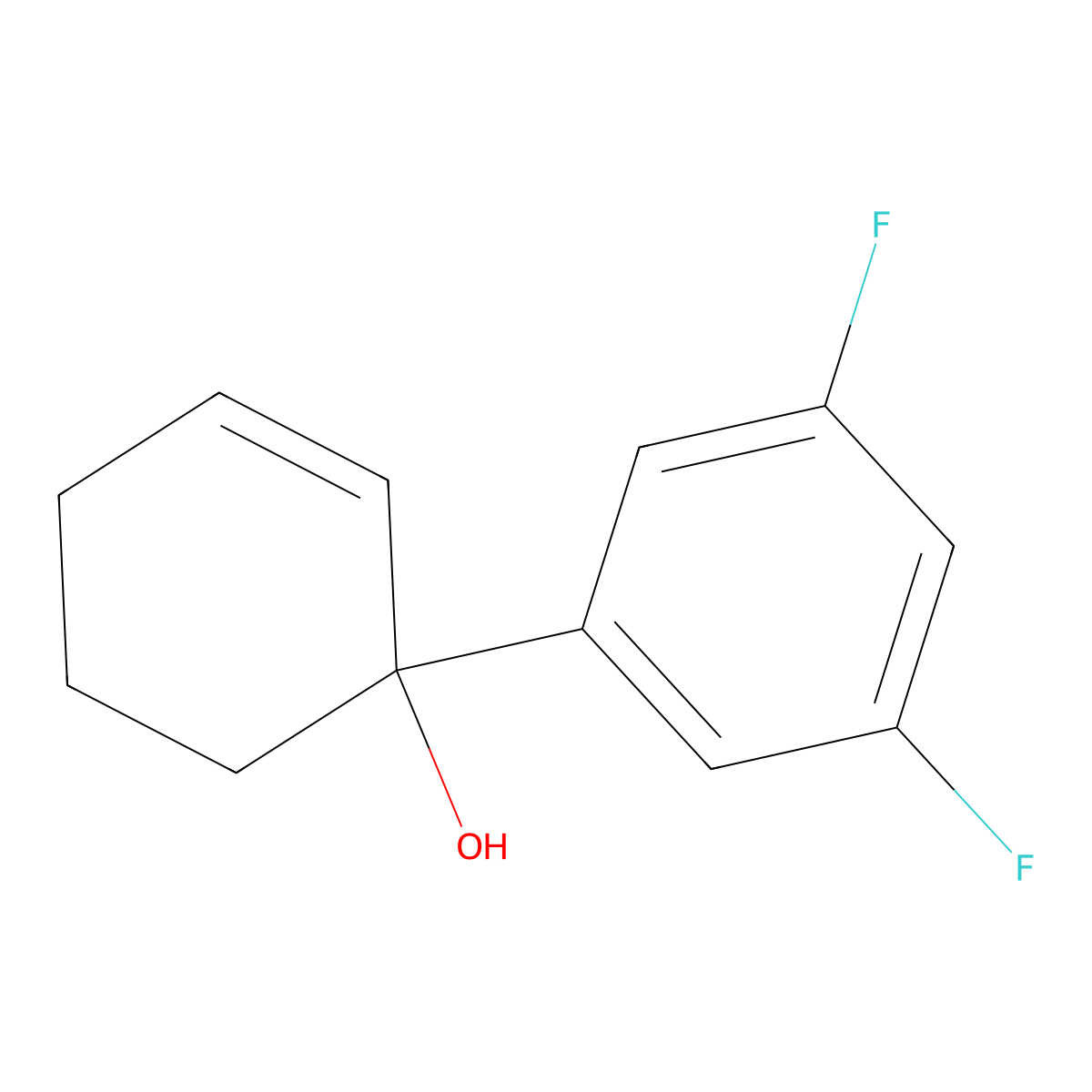 1-(3,5-Difluorophenyl)-2-cyclohexen-1-ol molecular structure, CAS 1595717-51-3