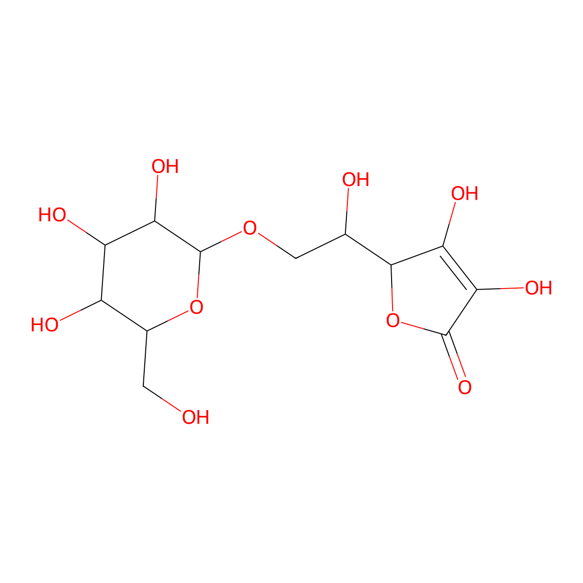 6-o-alpha-d-Galactopyranosyl-l-ascorbic acid molecular structure, CAS 159572-32-4