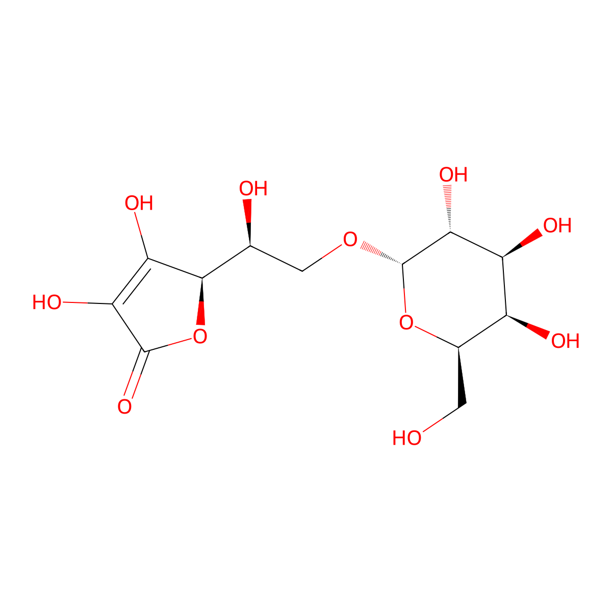 6-o-alpha-d-Galactopyranosyl-l-ascorbic acid molecular structure, CAS 159572-32-4