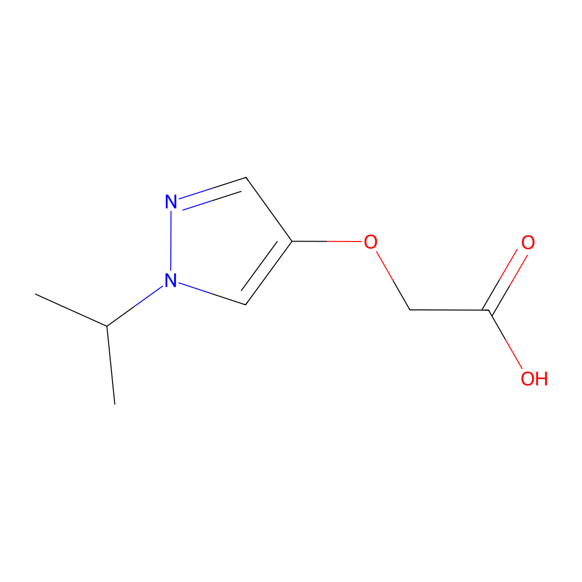 2-{[1-(propan-2-yl)-1H-pyrazol-4-yl]oxy}acetic acid molecular structure, CAS 1595725-03-3