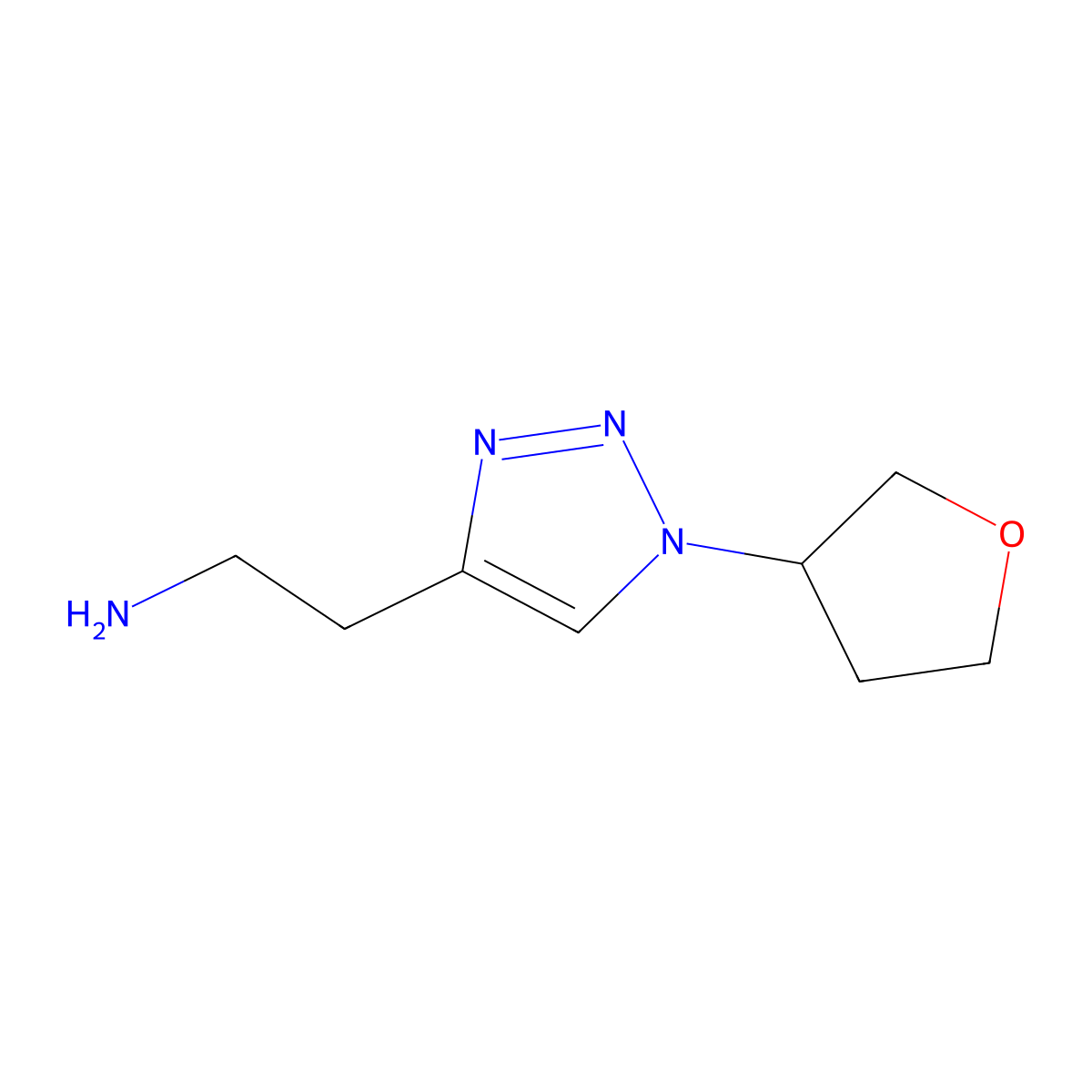 2-[1-(Oxolan-3-YL)-1H-1,2,3-triazol-4-YL]ethan-1-amine molecular structure, CAS 1595727-57-3