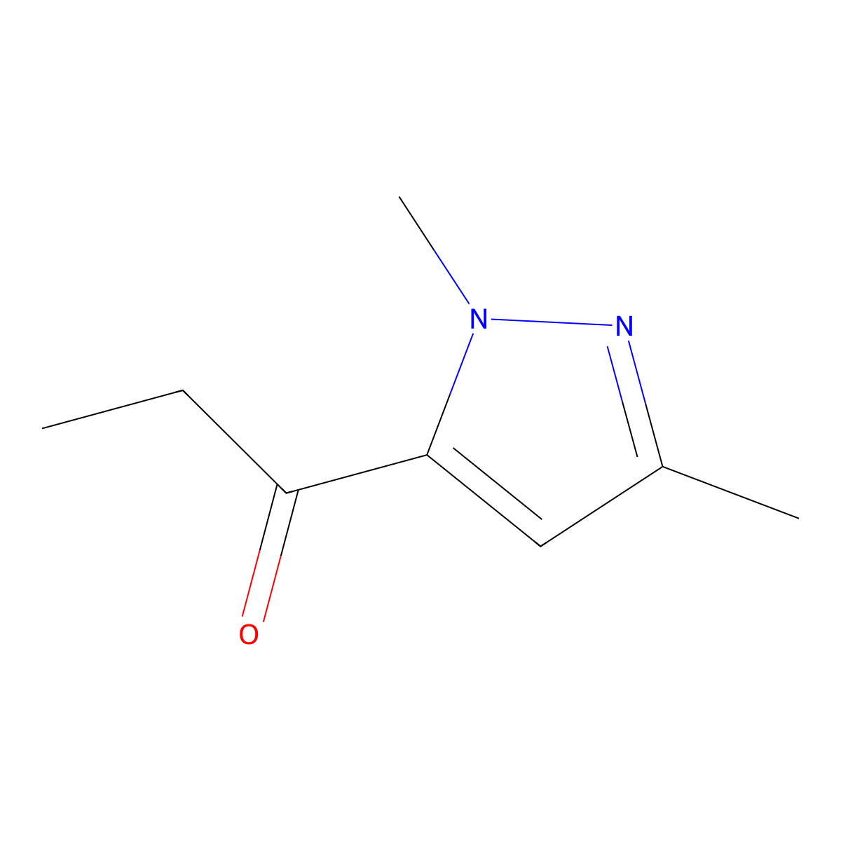 1-(1,3-Dimethyl-1H-pyrazol-5-yl)-1-propanone molecular structure, CAS 1595732-12-9