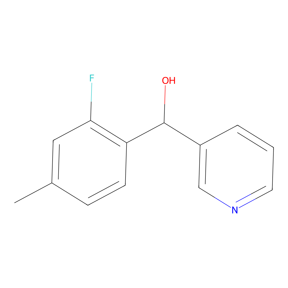alpha-(2-Fluoro-4-methylphenyl)-3-pyridinemethanol molecular structure, CAS 1595732-42-5