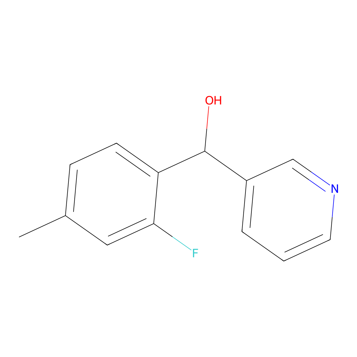 alpha-(2-Fluoro-4-methylphenyl)-3-pyridinemethanol molecular structure, CAS 1595732-42-5