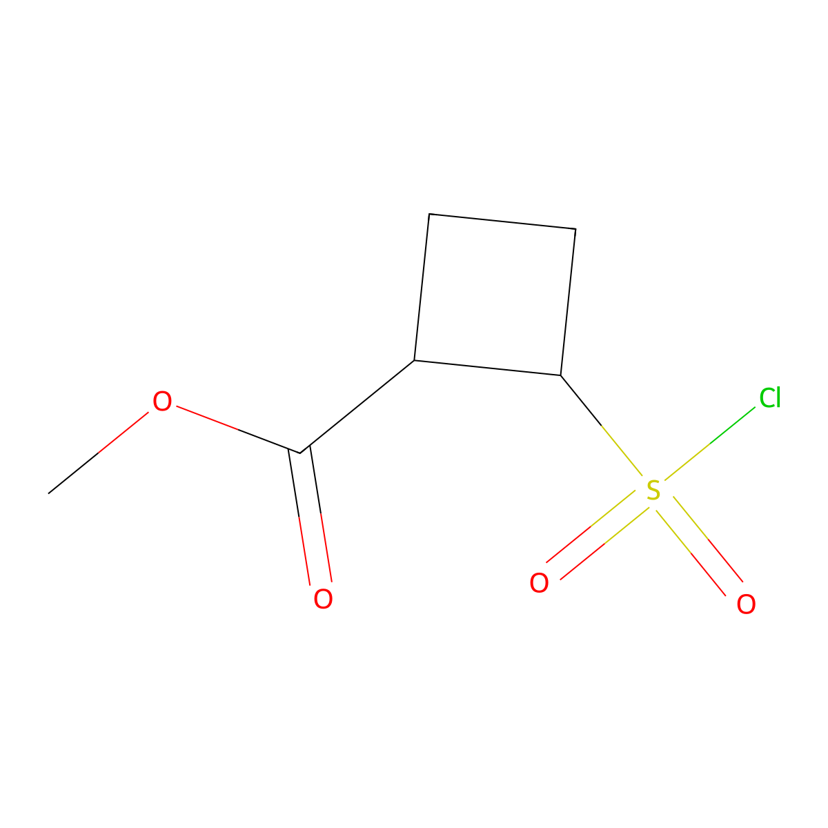 Methyl 2-(chlorosulfonyl)cyclobutane-1-carboxylate molecular structure, CAS 1595733-28-0