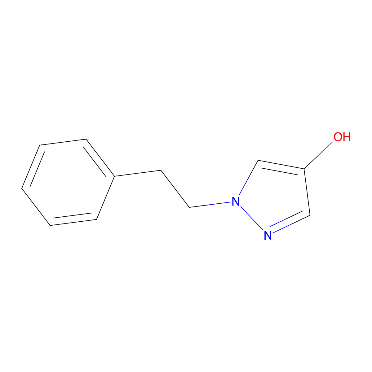 1-(2-phenylethyl)-1H-pyrazol-4-ol molecular structure, CAS 1595743-71-7