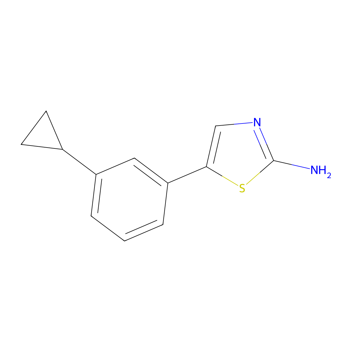 5-(3-Cyclopropylphenyl)thiazol-2-amine molecular structure, CAS 1595746-55-6