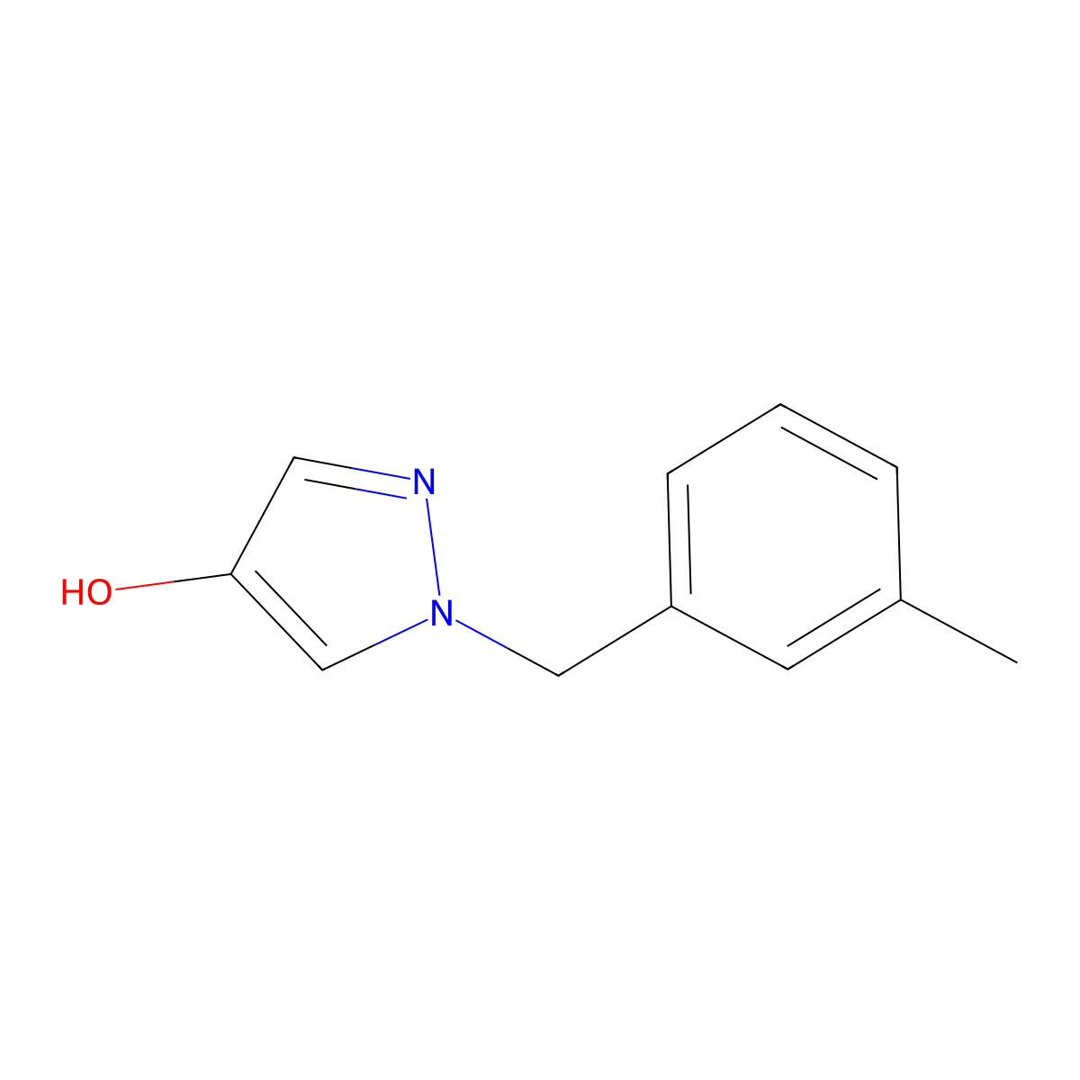 1-(3-Methyl-benzyl)-1H-pyrazol-4-ol molecular structure, CAS 1595751-31-7