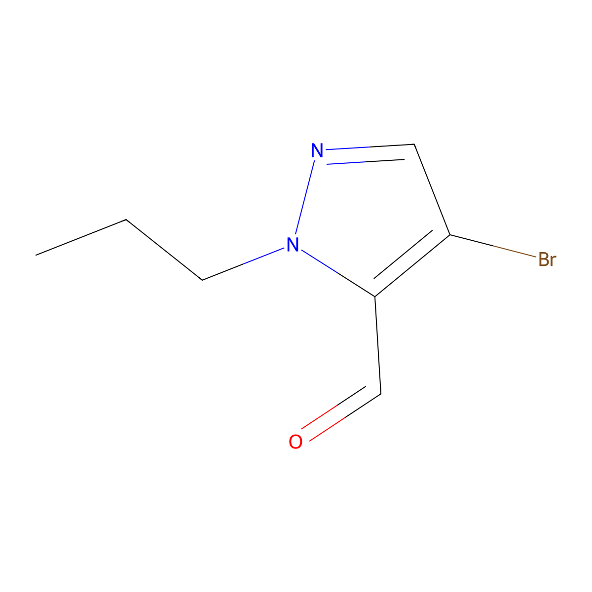 4-Bromo-1-propyl-1H-pyrazole-5-carbaldehyde molecular structure, CAS 1595757-00-8