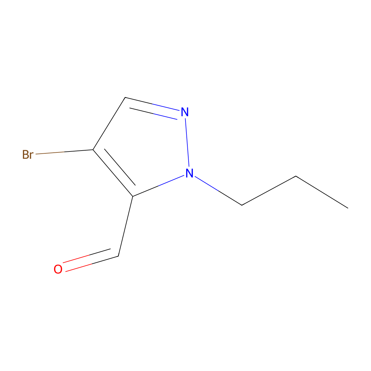 4-Bromo-1-propyl-1H-pyrazole-5-carbaldehyde molecular structure, CAS 1595757-00-8
