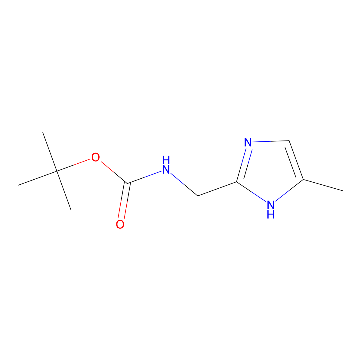 tert-Butyl ((4-methyl-1H-imidazol-2-yl)methyl)carbamate molecular structure, CAS 1595757-86-0