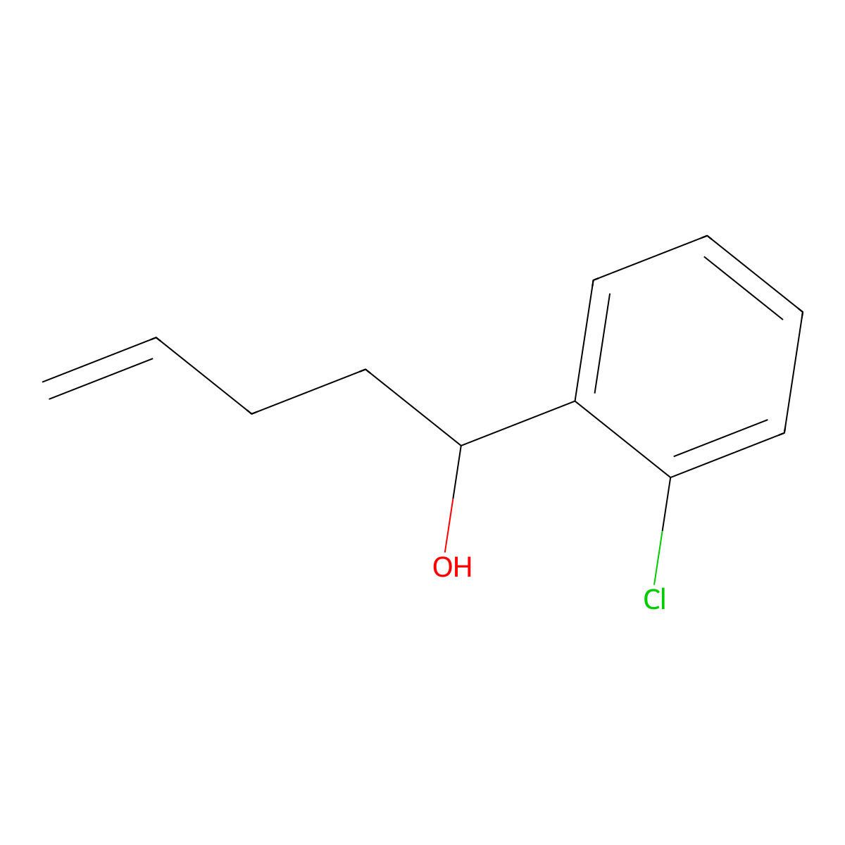 1-(2-Chlorophenyl)pent-4-en-1-ol molecular structure, CAS 159577-98-7