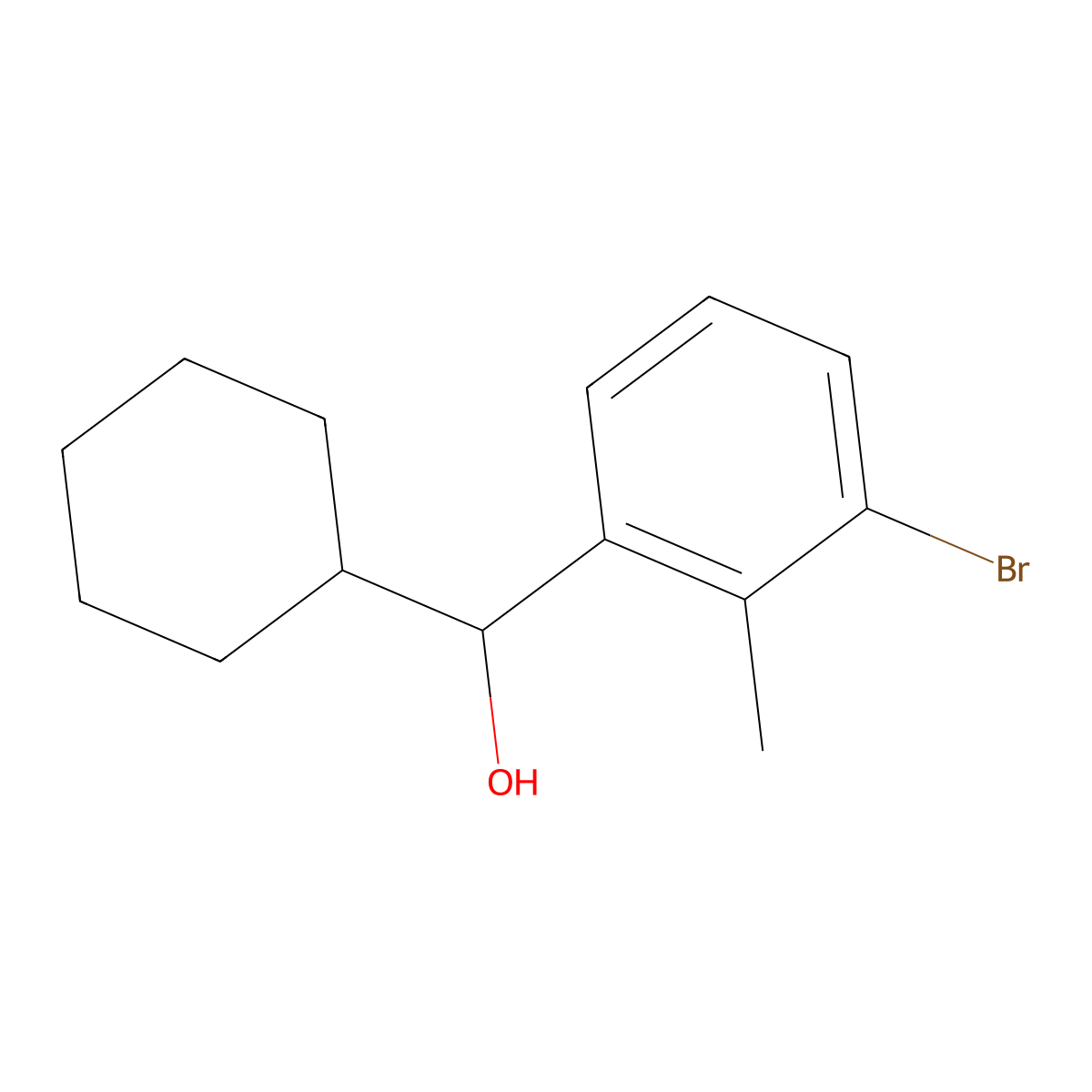 3-Bromo-alpha-cyclohexyl-2-methylbenzenemethanol molecular structure, CAS 1595773-97-9