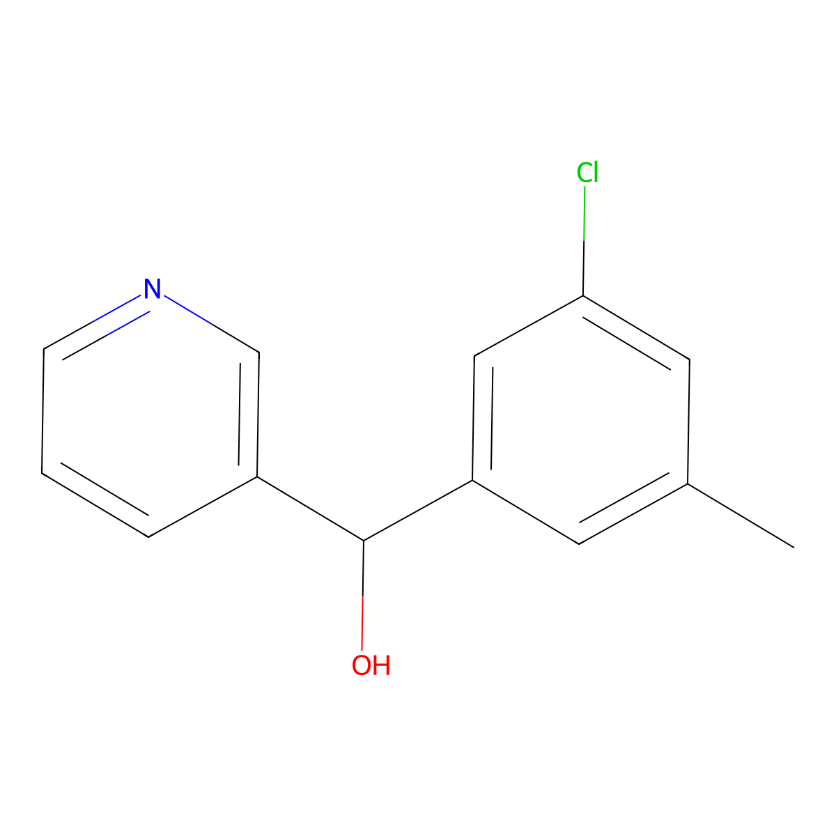 alpha-(3-Chloro-5-methylphenyl)-3-pyridinemethanol molecular structure, CAS 1595777-09-5