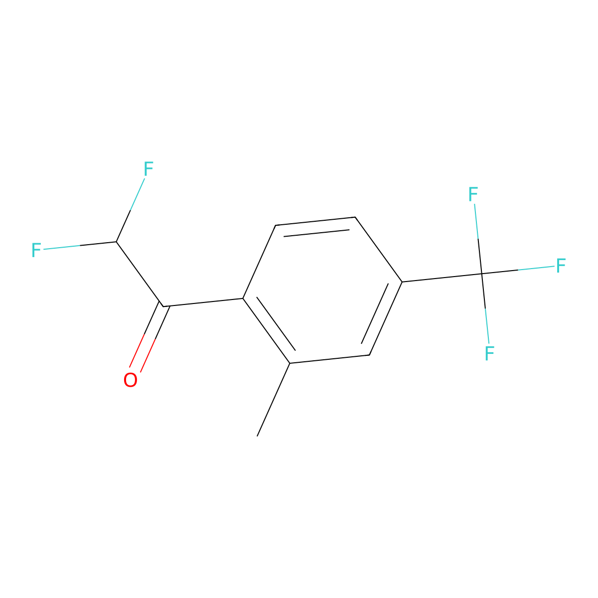 2,2-Difluoro-1-(2-methyl-4-(trifluoromethyl)phenyl)ethanone molecular structure, CAS 1595788-24-1