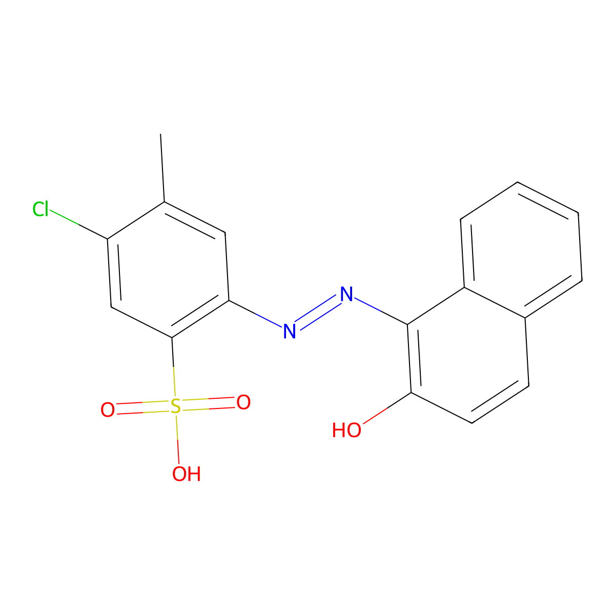 2-Chloro-5-[(2-hydroxy-1-naphthyl)azo]toluene-4-sulphonic acid molecular structure, CAS 15958-19-7