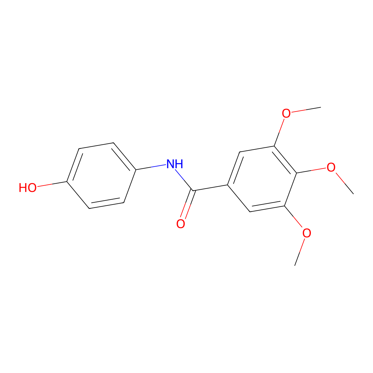N-(4-hydroxyphenyl)-3,4,5-trimethoxybenzamide molecular structure, CAS 15958-86-8
