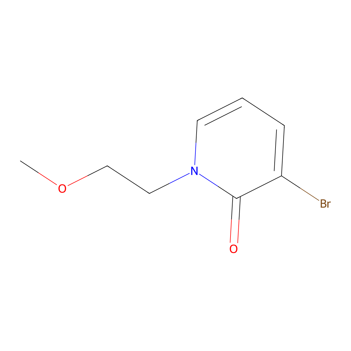 3-Bromo-1-(2-methoxyethyl)pyridin-2(1H)-one molecular structure, CAS 1595802-13-3