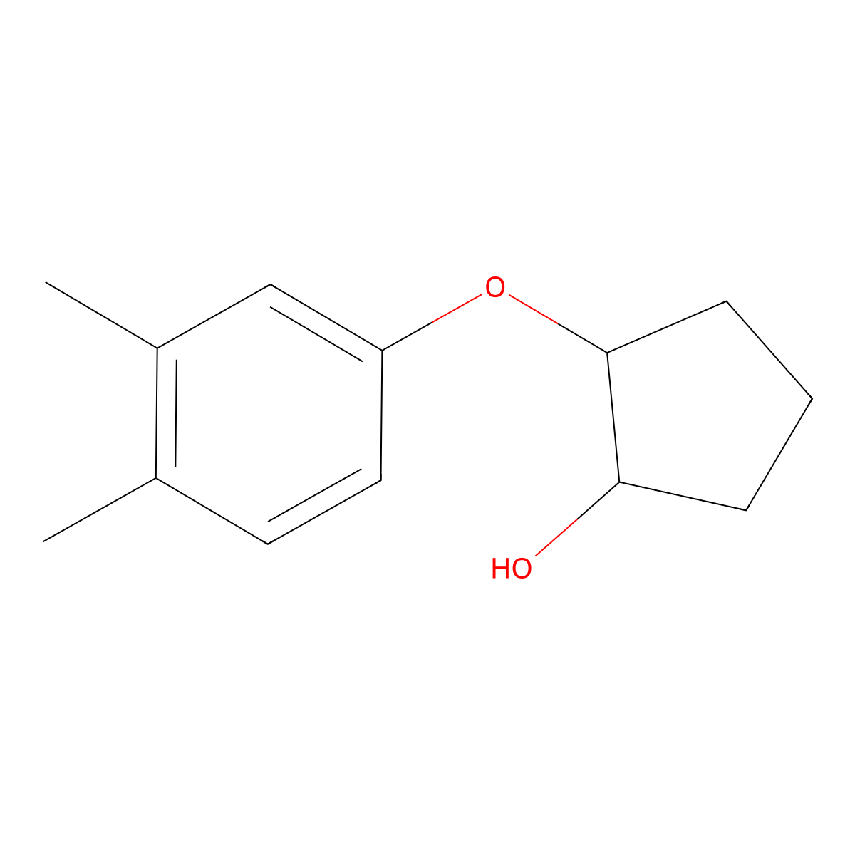 (1R,2R)-2-(3,4-dimethylphenoxy)cyclopentan-1-ol molecular structure, CAS 1595807-65-0