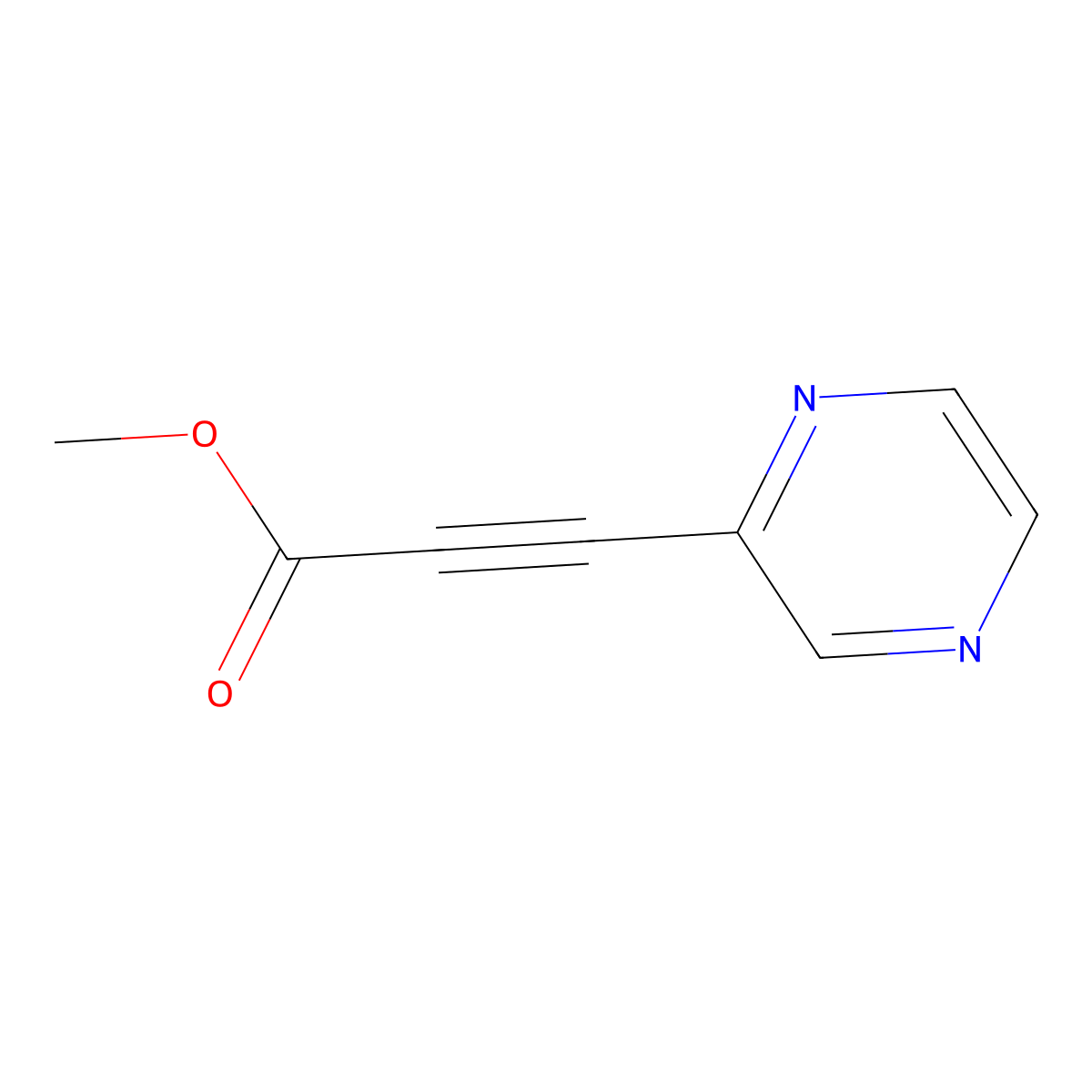 Methyl 3-(pyrazin-2-yl)prop-2-ynoate molecular structure, CAS 1595810-12-0