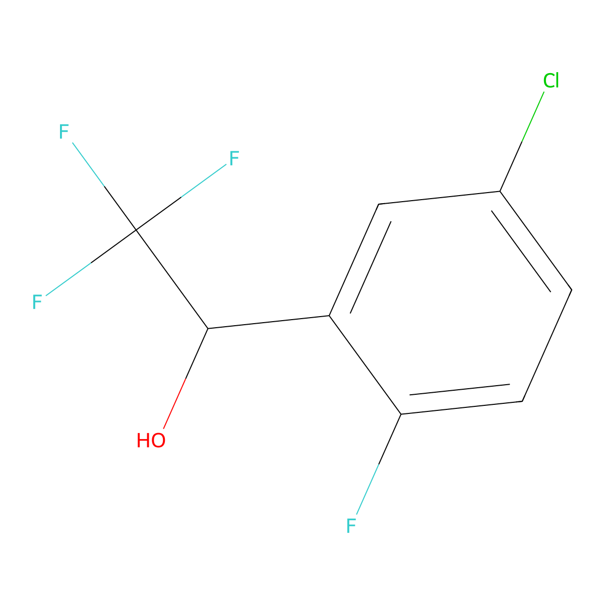 1-(5-Chloro-2-fluorophenyl)-2,2,2-trifluoroethan-1-ol molecular structure, CAS 1595810-73-3