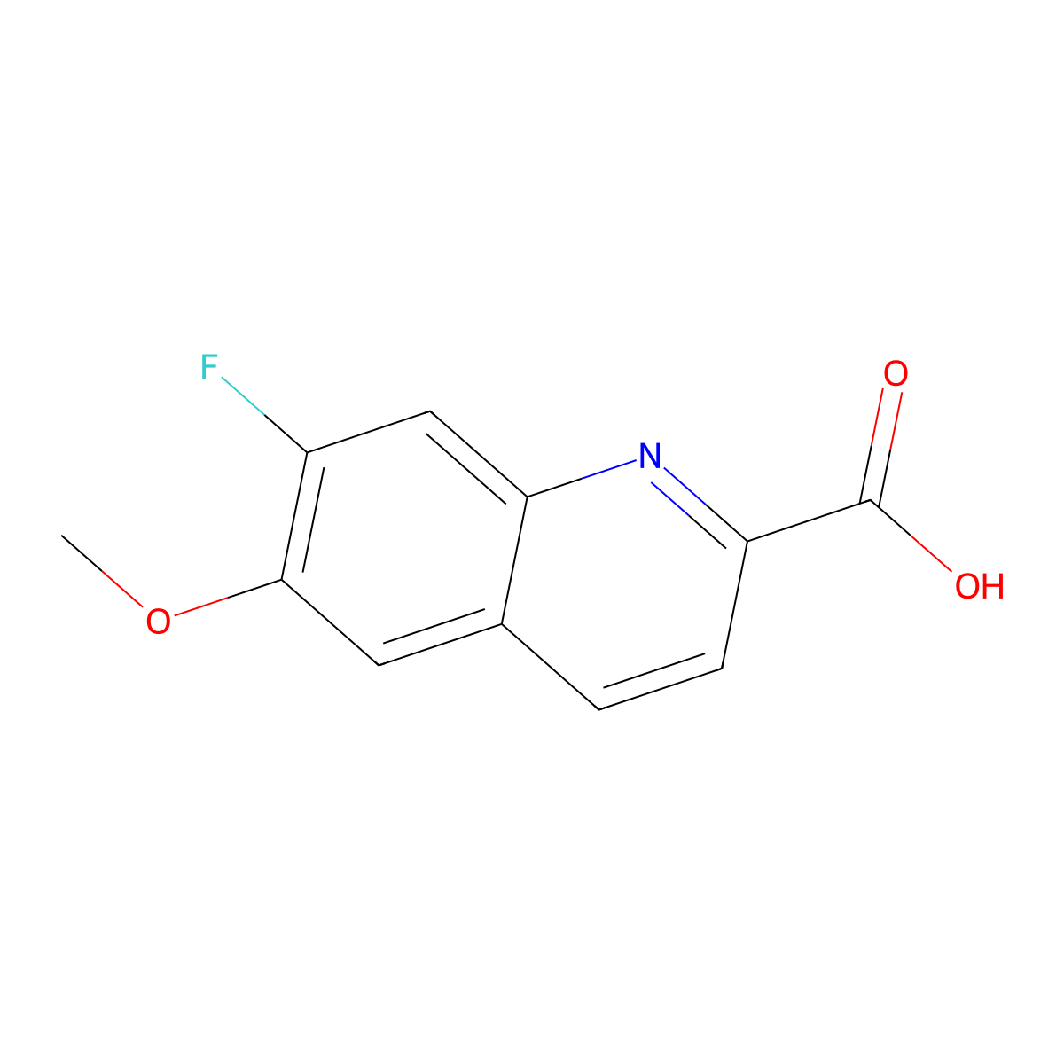 7-Fluoro-6-methoxyquinoline-2-carboxylic acid molecular structure, CAS 1595816-34-4